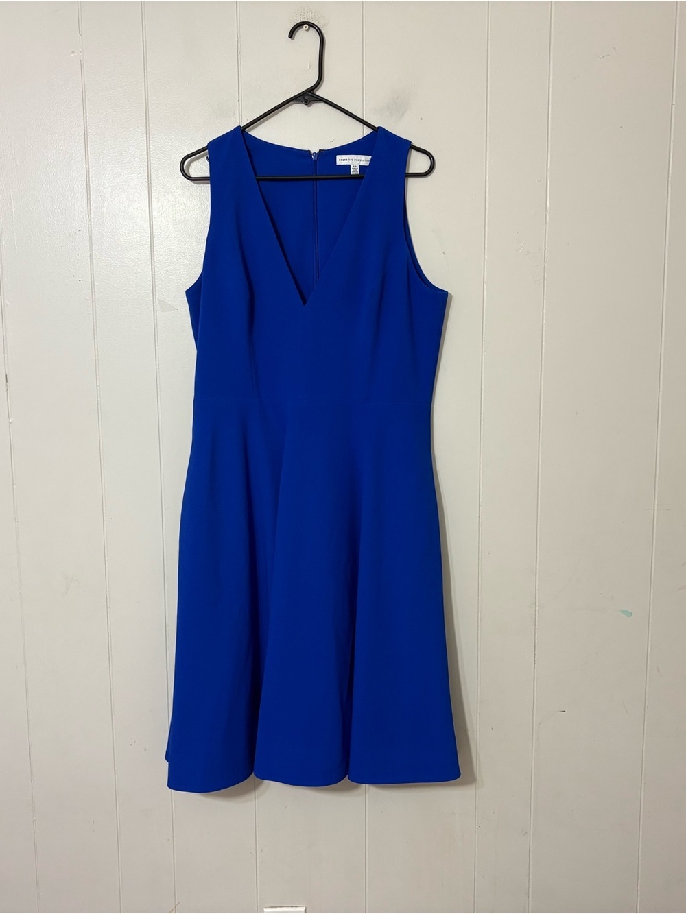 Dress The Population Catalina Fit & Flare Dress Blue V-Neck XXL Cocktail - Picture 3 of 11